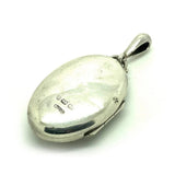 Antique Victorian 1883 Oval Silver Locket Necklace