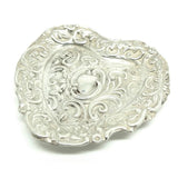 Antique Victorian 1887 Sterling Silver Heart Jewellery Tray