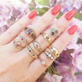 Antique Victorian 1899 Garnet 18ct Gold Ring