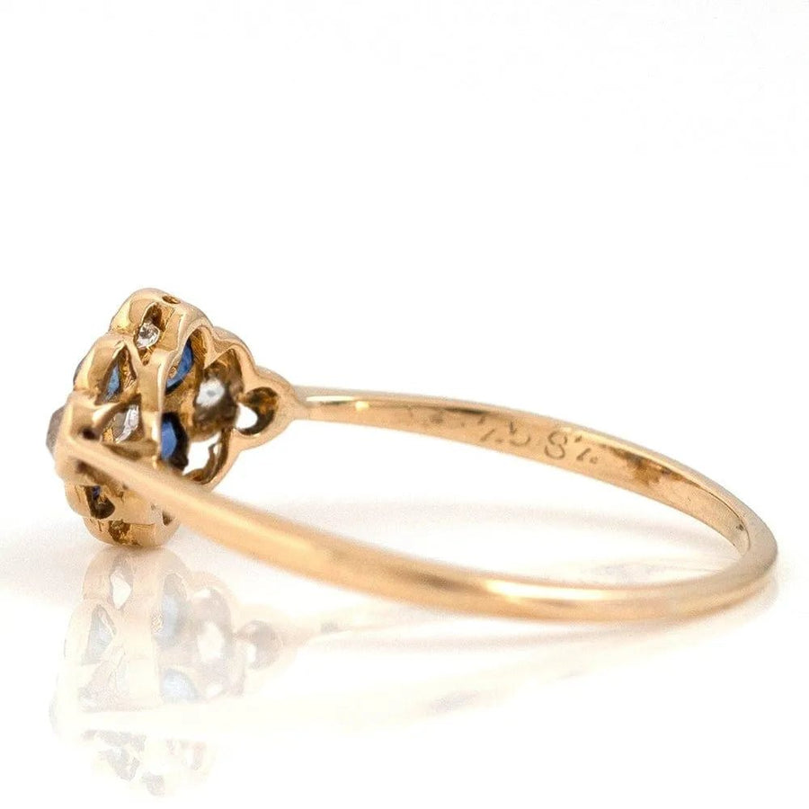 Antique Victorian 18ct Gold Sapphire Diamond Ring