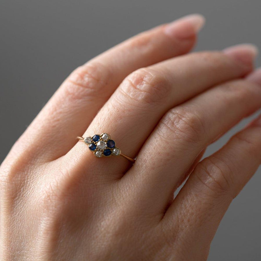 Antique Victorian 18ct Gold Sapphire Diamond Ring