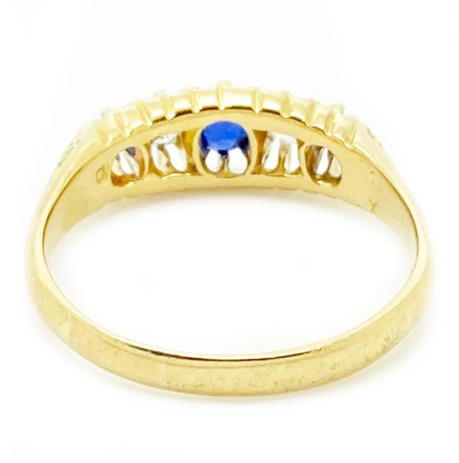 Antique Victorian 18ct Sapphire & Diamond Ring, view 5