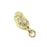 Antique Victorian 9ct Gold Lucky Bean Vinaigrette Charm Necklace
