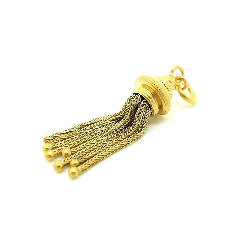Collar de borla chapado en oro de 9 ct victoriano antiguo, view 3