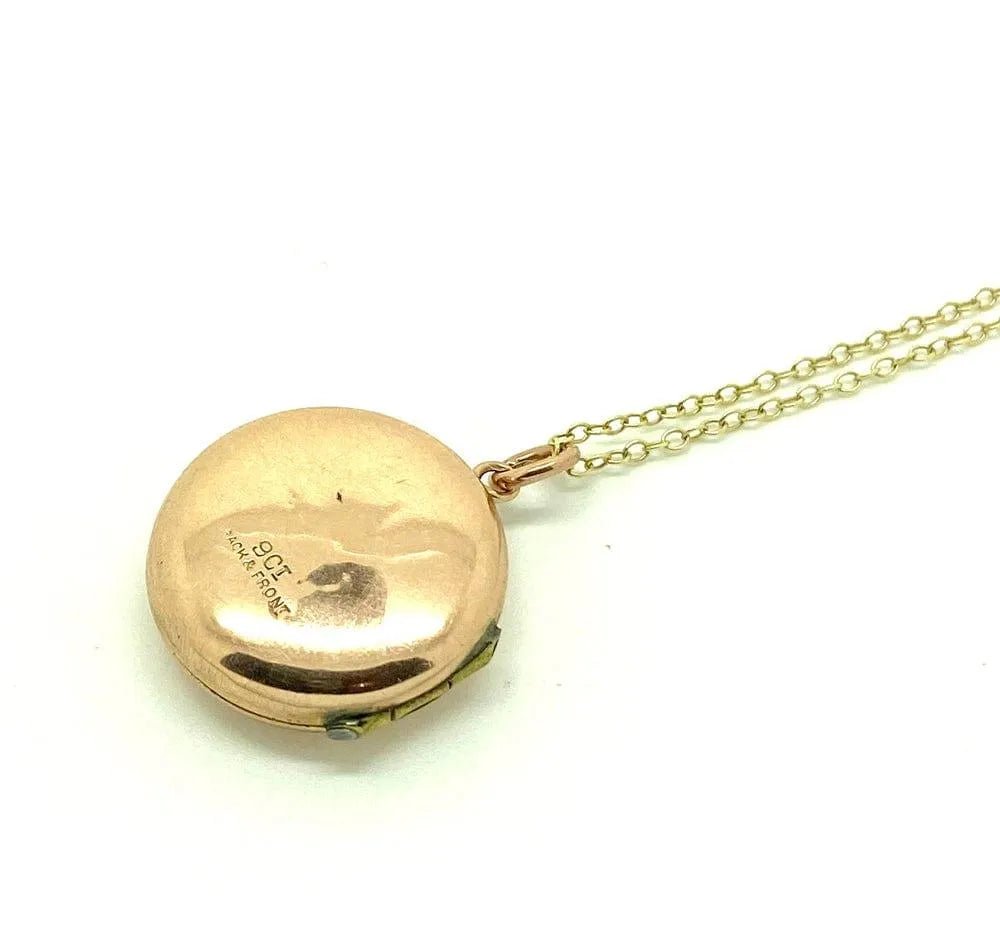 Collar victoriano antiguo con medallón de oro rosa de 9 quilates, view 6