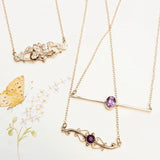 Antique Victorian Bird & Flowers 9ct Gold Conversion Necklace