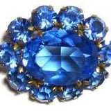 Antique Victorian Blue Glass Brooch