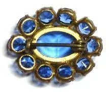 Antique Victorian Blue Glass Brooch, view 2