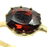 Antique Victorian Garnet 9ct Gold Ring (Size: N)