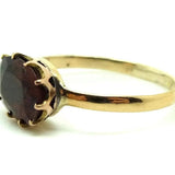 Antique Victorian Garnet 9ct Gold Ring (Size: N)