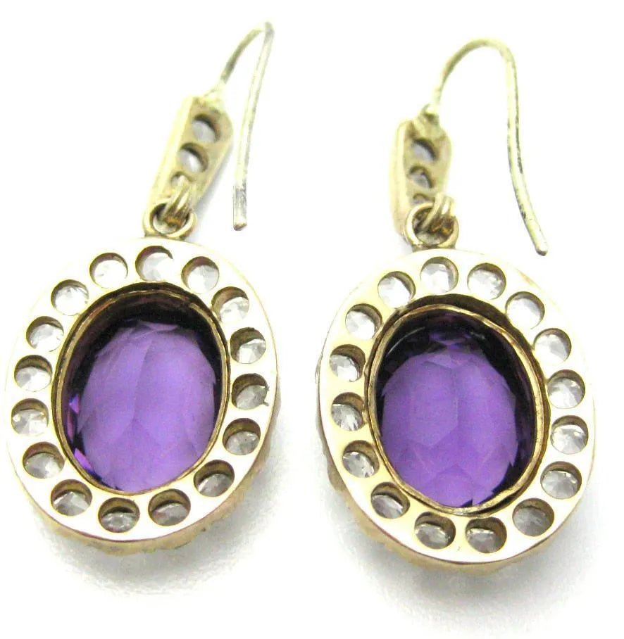 Aretes victorianos antiguos de oro y amatista, view 3