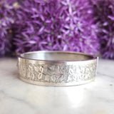 Antique Victorian Ivy Silver Bangle Bracelet