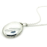 Antique Victorian Large Silver Buckle Locket Necklace