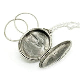 Antique Victorian Large Silver Buckle Locket Necklace