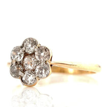 Antique Victorian Old Cut 0.75ct Diamond Cluster Daisy 18ct Gold Ring