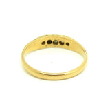 Antique Victorian Ornate Five Diamond 18ct Gold Ring