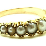 Antique Victorian Pearl & 9ct Gold Ring (Size: N)