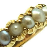 Antique Victorian Pearl & 9ct Gold Ring (Size: N)