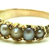 Antique Victorian Pearl & 9ct Gold Ring (Size: N)