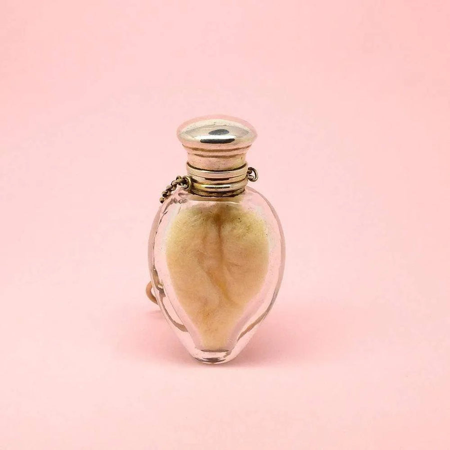 Antique Victorian Silver & Glass Chatelaine Scent Bottle