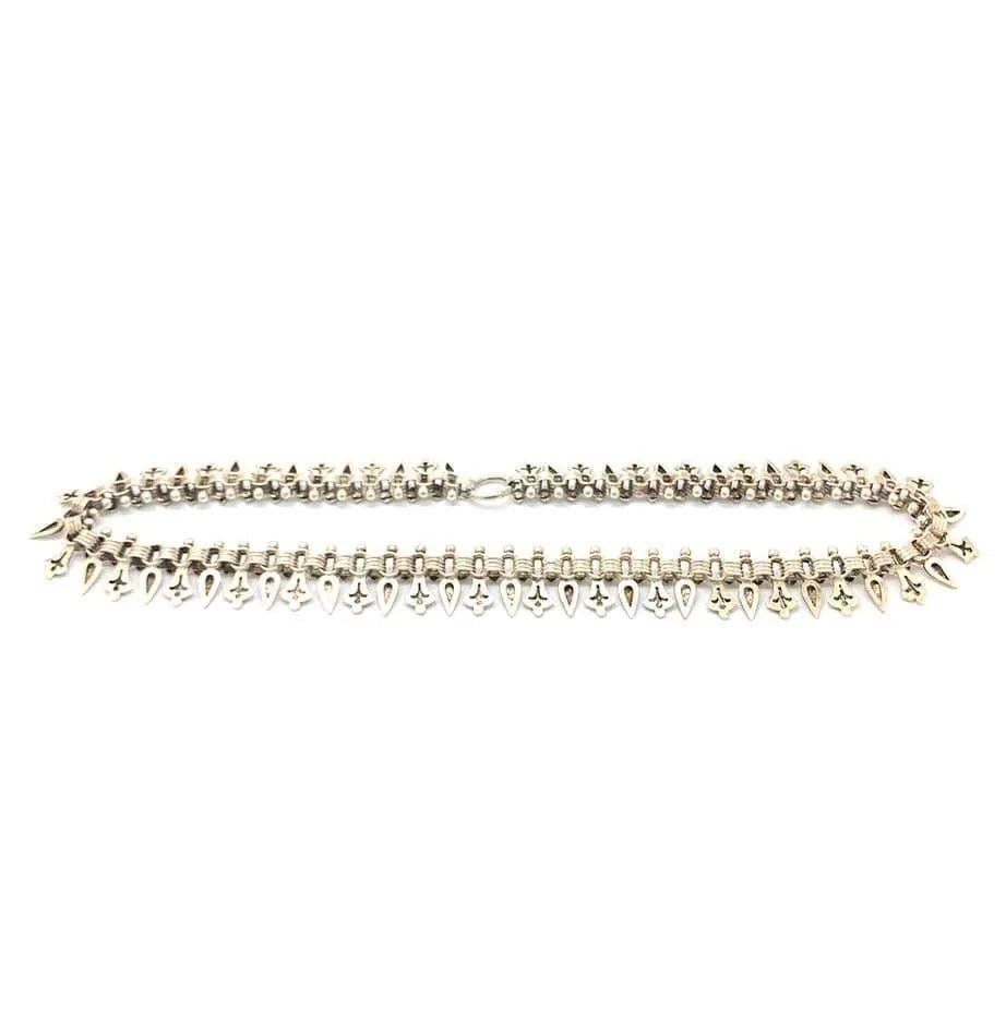 Antique Victorian Silver Locket Collar Chain Necklace, view 7