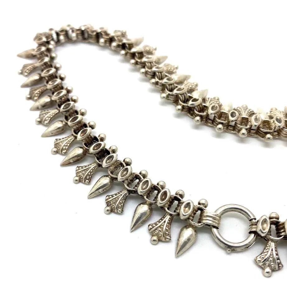Antique Victorian Silver Locket Collar Chain Necklace, view 5