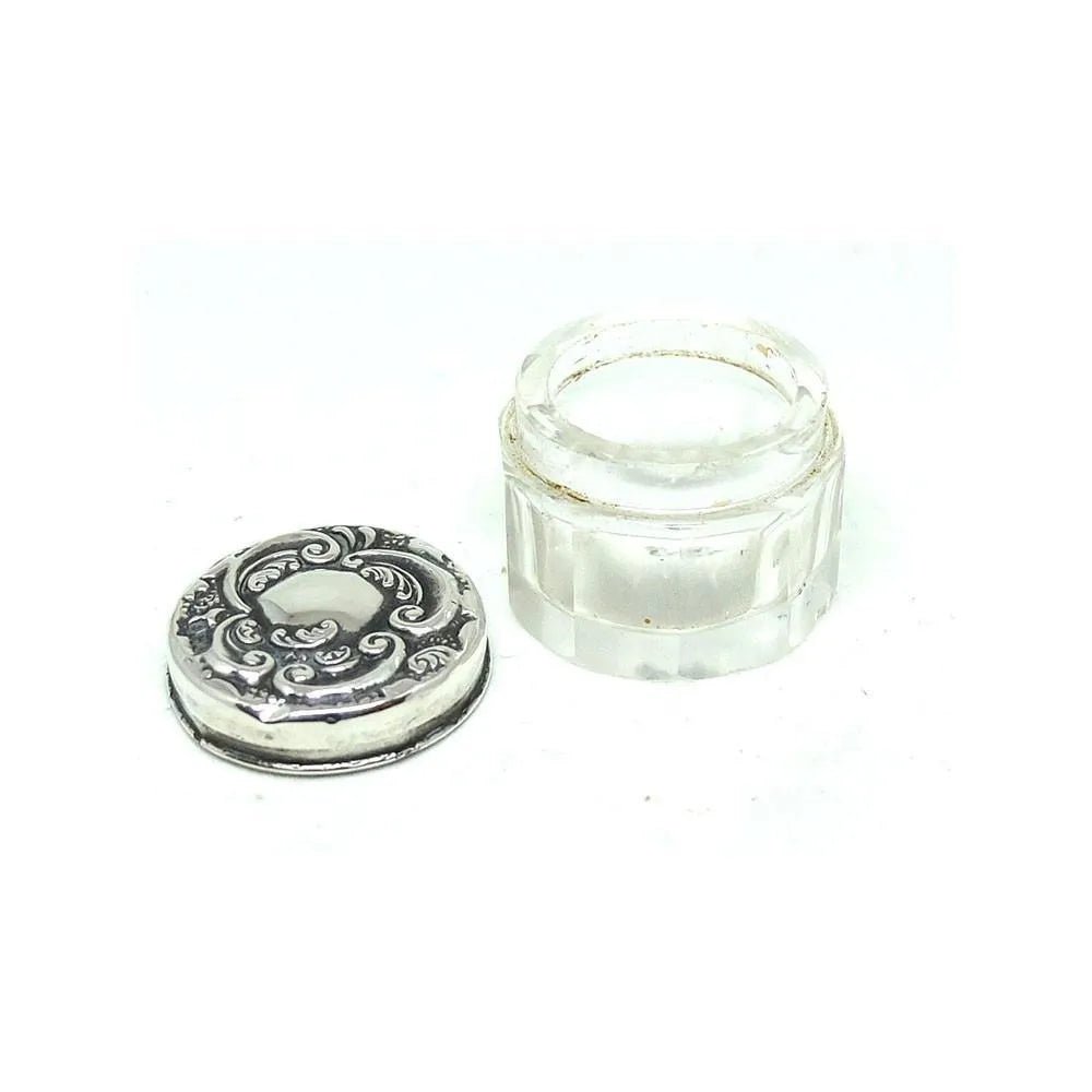 Antique Victorian Sterling Silver Glass Jewellery Box, view 3