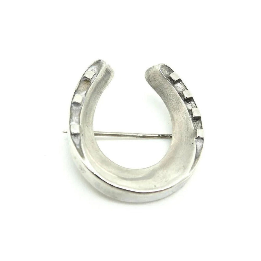 Antique Victorian Sterling Silver Horseshoe Brooch