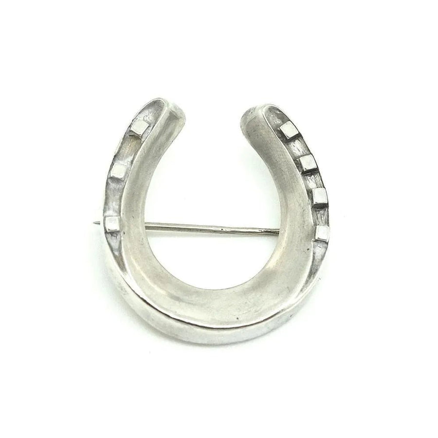 Antique Victorian Sterling Silver Horseshoe Brooch