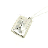 Antique Victorian Sterling Silver Stamp Case Charm Necklace