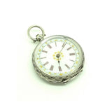 Antique Victorian Swiss Sterling Silver Pocket Watch