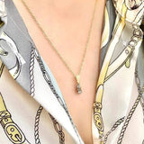 Art Deco 0.10ct Diamond 9ct Gold Necklace