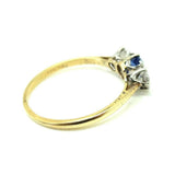 Art Deco 1920's Sapphire & Diamond 18ct Gold Ring