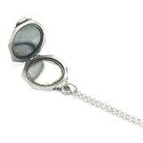 Art Deco 1930s Sterling Silver Geometric Locket Necklace