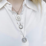 Art Deco 1930s Sterling Silver Geometric Locket Necklace