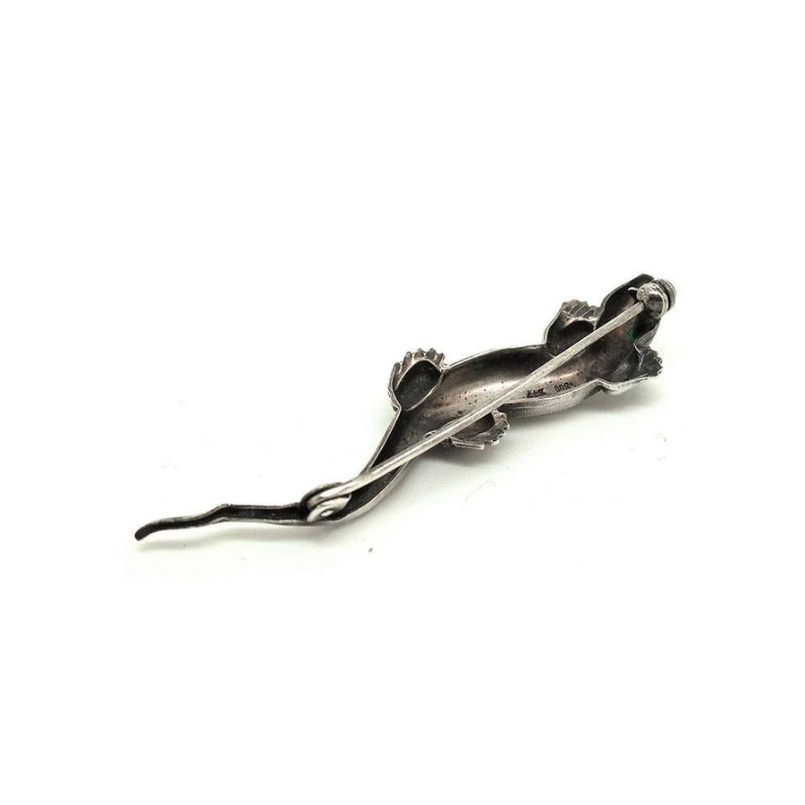 Art Deco Italian Silver Lizard Pin Brooch