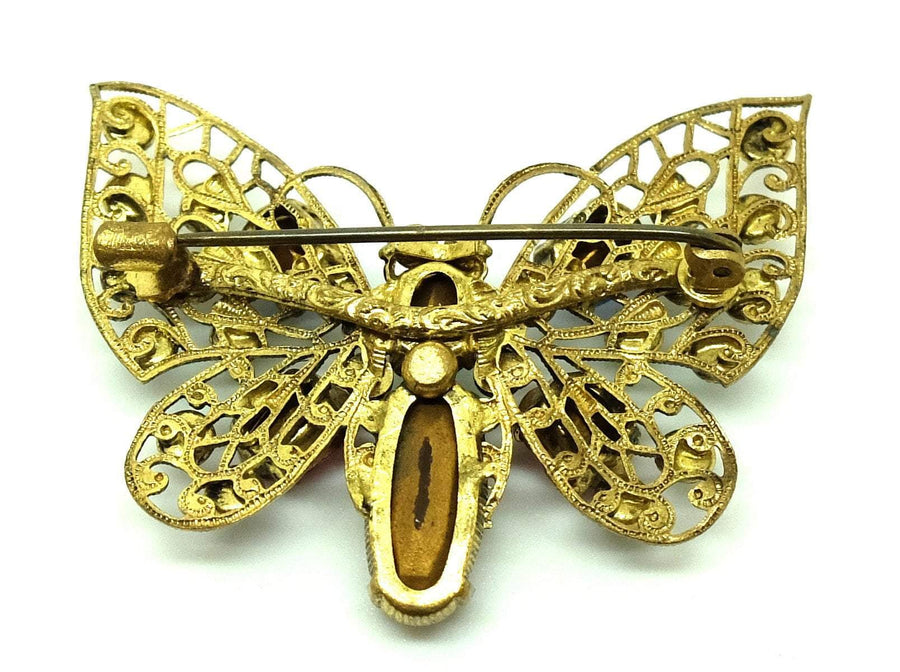 Vintage 1930s Bohemian Czech Butterfly Brooch