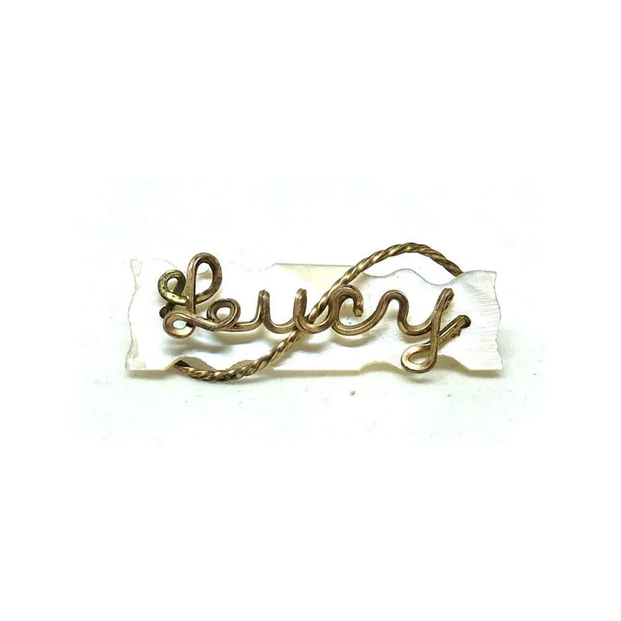 Vintage Art Deco 1930's Rolled Gold Mother of Pearl 'Lucy' Brooch - Mayveda Jewelry