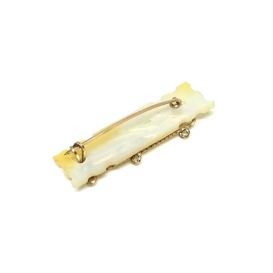 Vintage Art Deco 1930's Rolled Gold Mother of Pearl 'Mother' Brooch