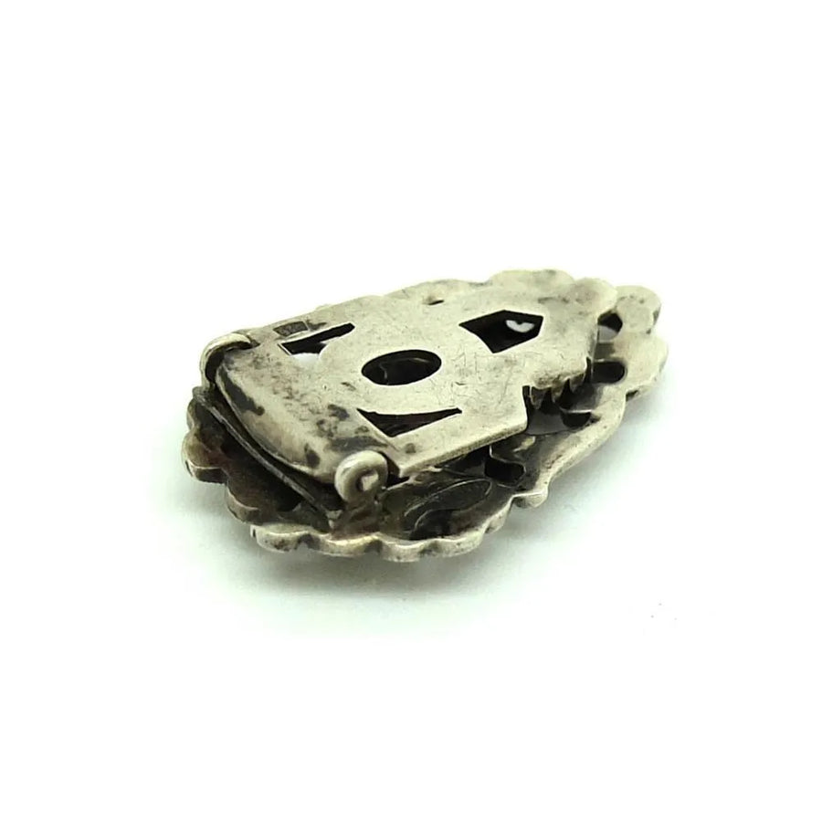 Vintage 1930s Marcasite Silver Fur Dress Clip - Mayveda Jewelry