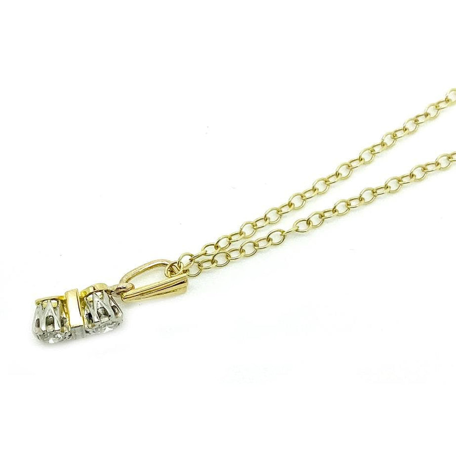 ART DECO Necklace Art Deco 0.10ct Diamond 9ct Gold Necklace