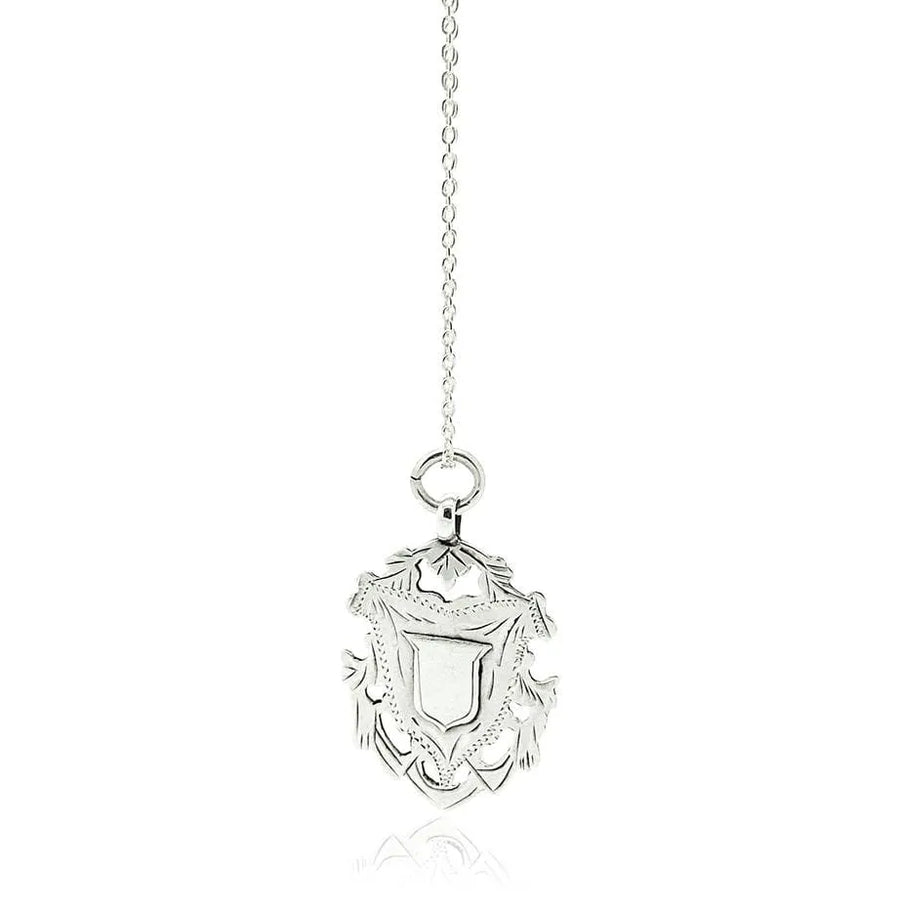ART DECO Necklace Art Deco 1920s Silver Medallion Pendant Necklace