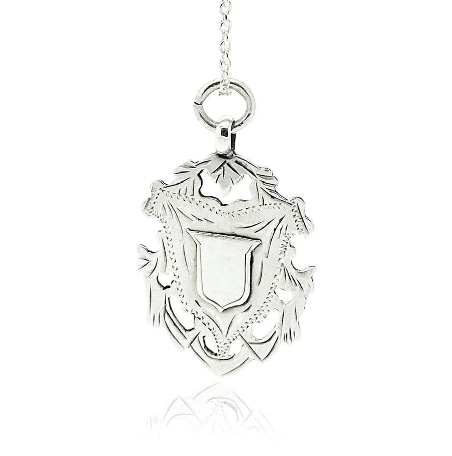 ART DECO Necklace Art Deco 1920s Silver Medallion Pendant Necklace