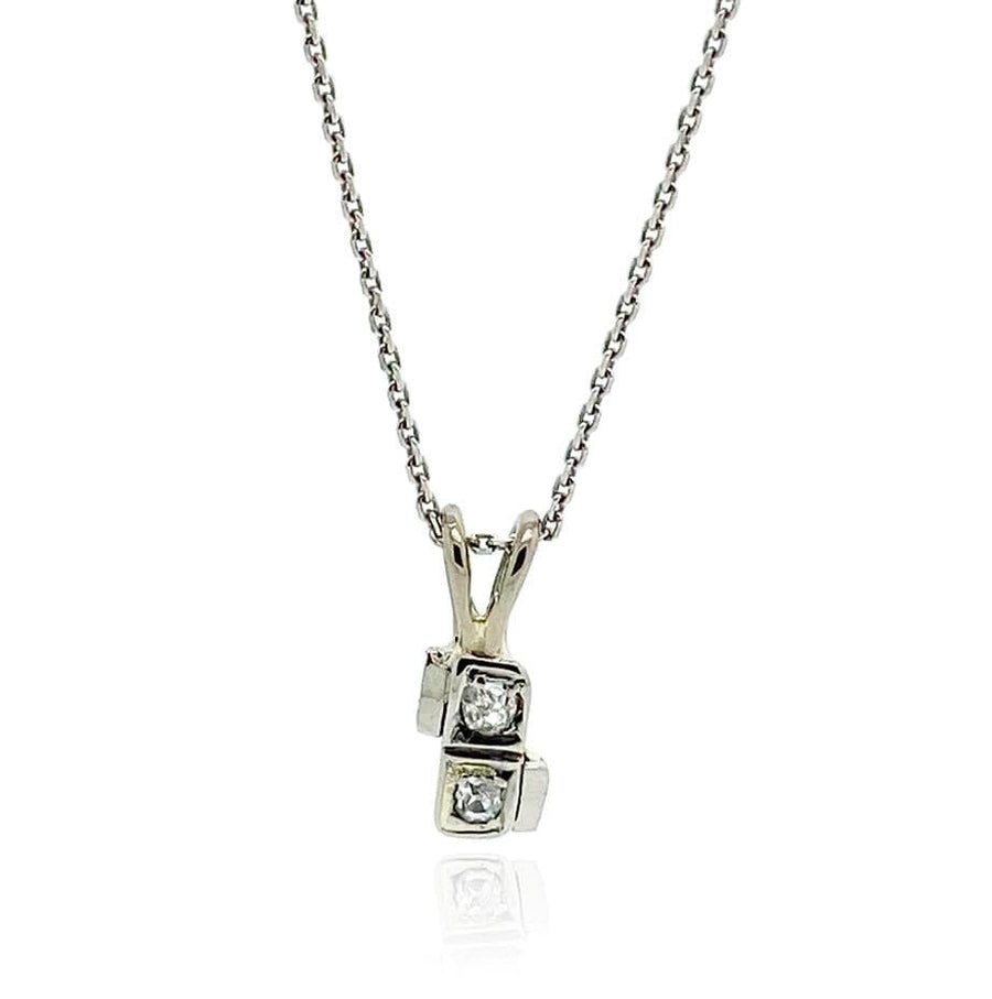 ART DECO Necklace Vintage 1920s Art Deco Diamond Platinum 18ct Gold Necklace