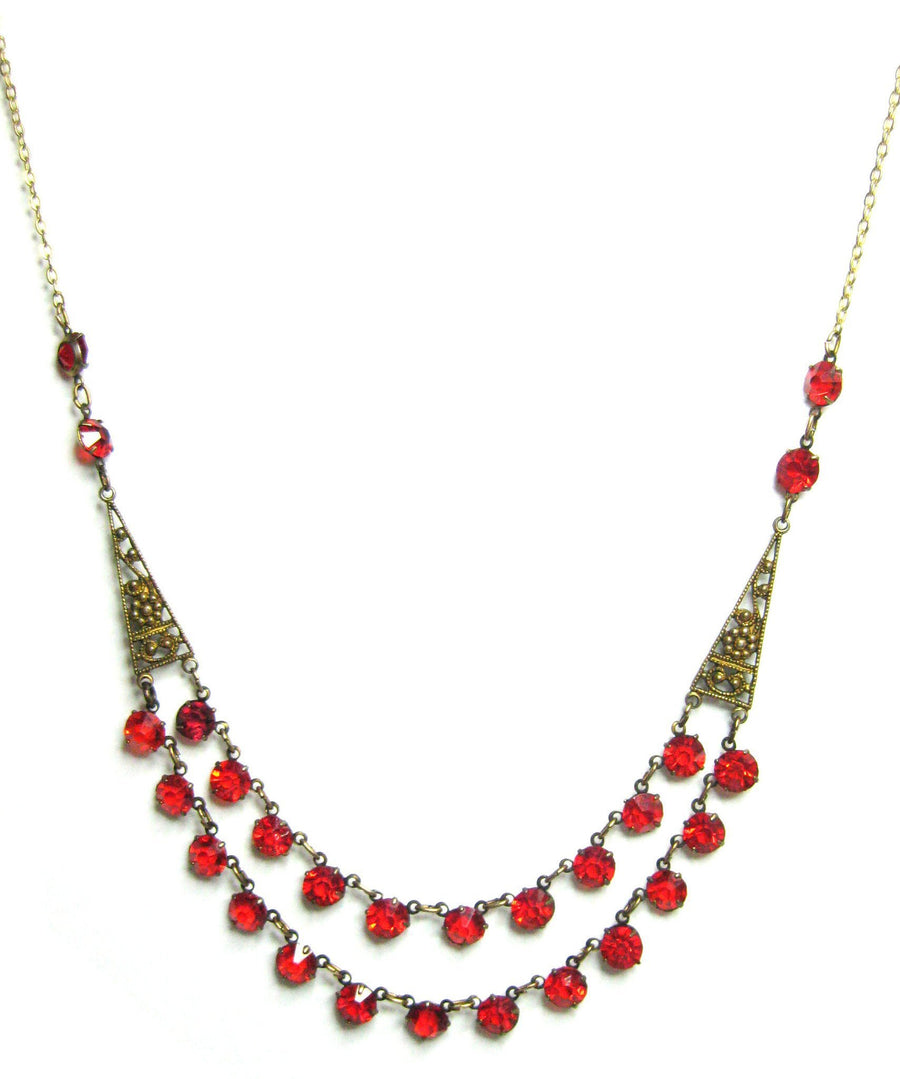 Vintage 1930s Ruby Red Necklace