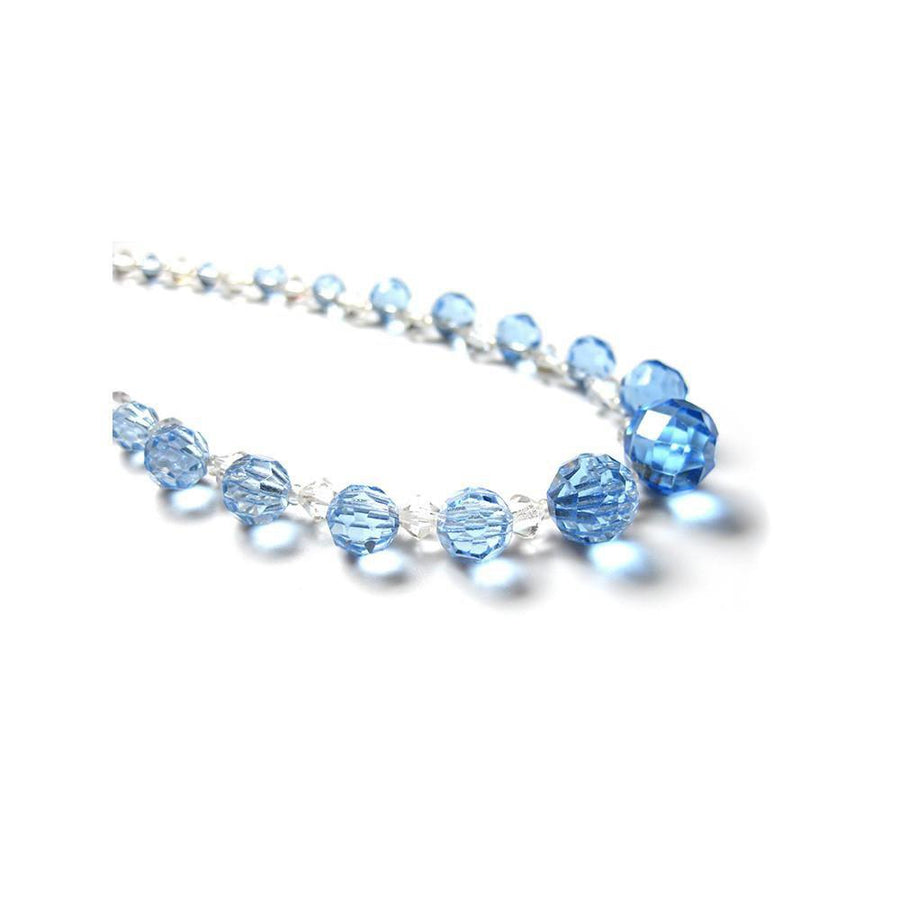 Vintage Art Deco 1930's Blue Glass Necklace