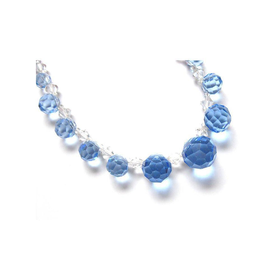 Vintage Art Deco 1930's Blue Glass Necklace
