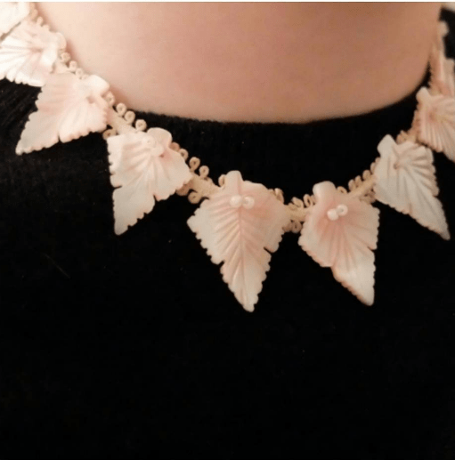 Vintage Art Deco 1930's Pastel Pink Mother of Pearl Necklace