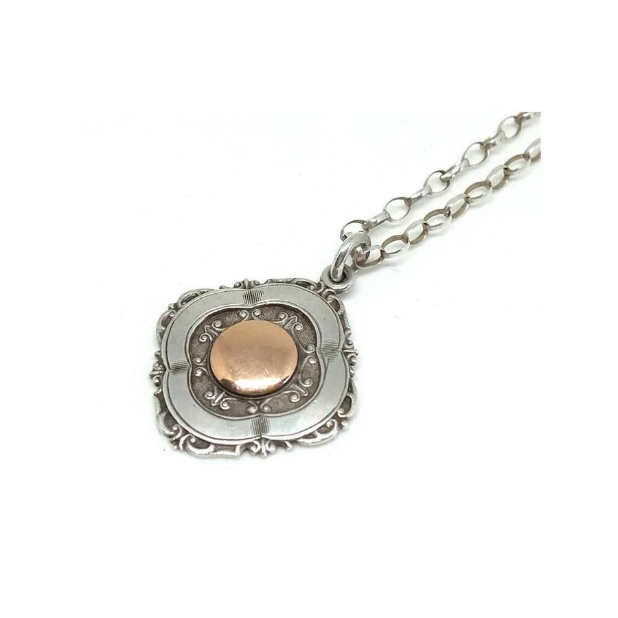 Vintage Art Deco 1932 Sterling Silver Medal Pendant - Mayveda Jewelry
