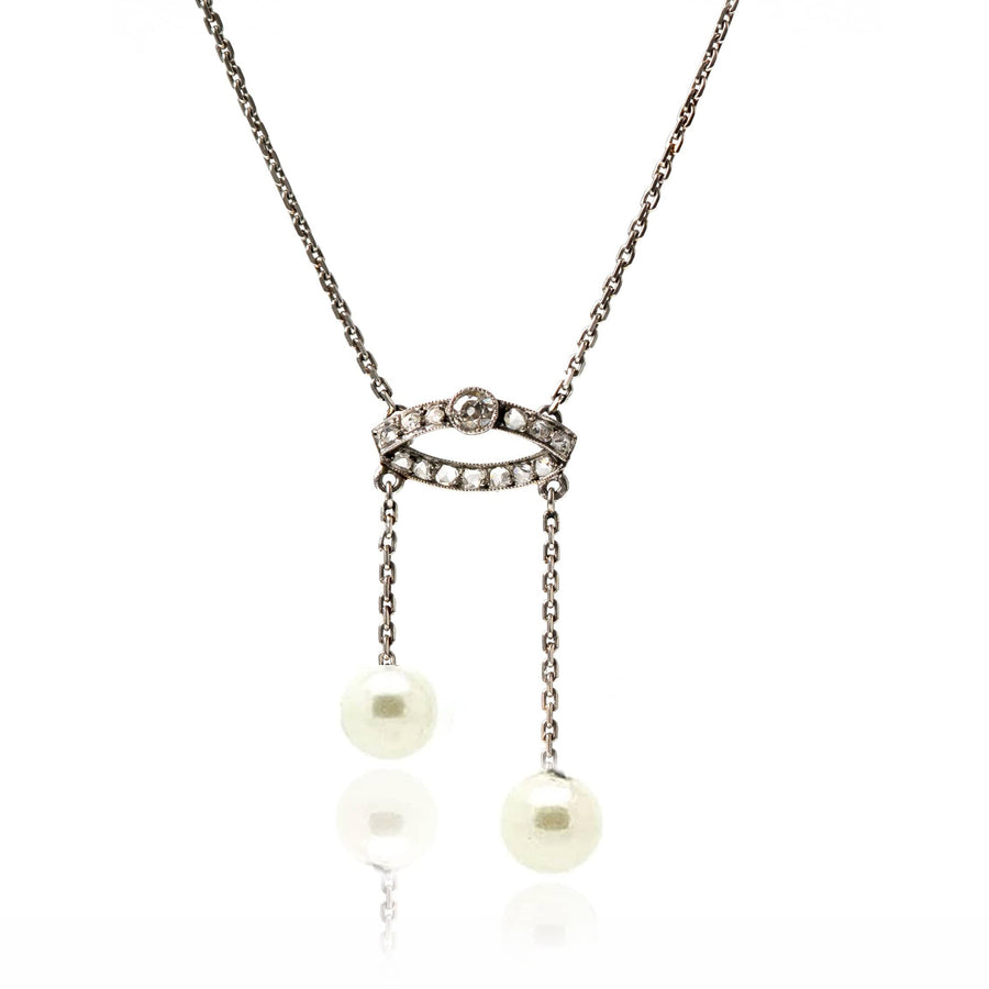 ART DECO Necklaces Art Deco 1920s Swedish Platinum Diamond Necklace Mayveda Jewellery